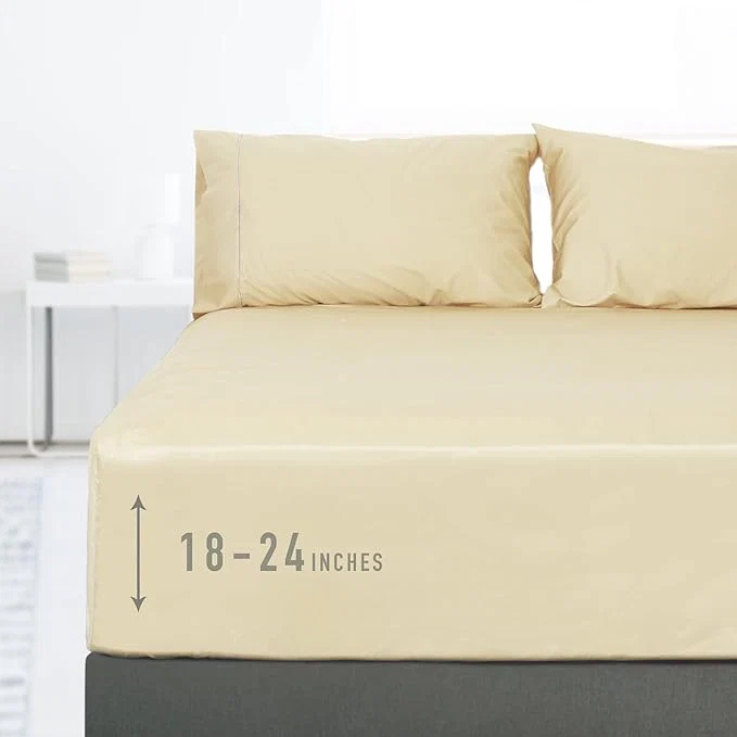 First-Class Sunflower Full Fitted Sheet 1-Piece Extra Deep Pocket Fitted Bottom Sheet 22 Clean