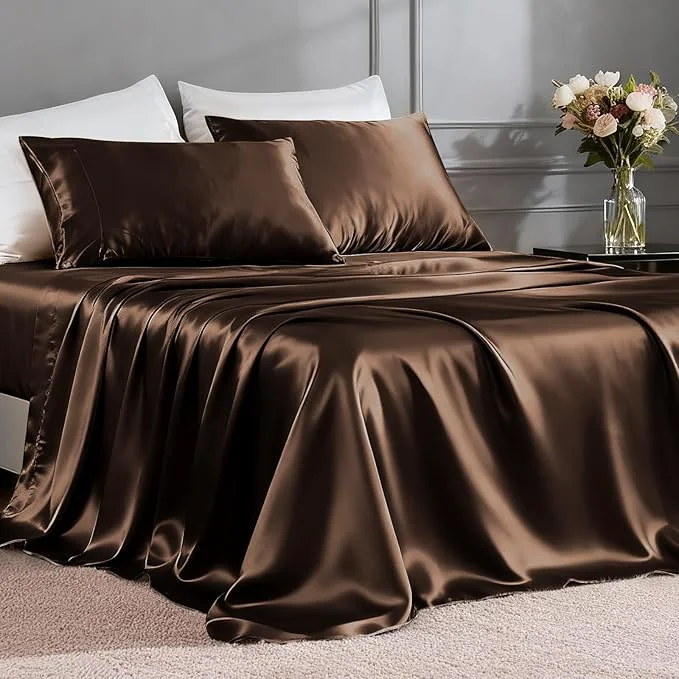 Elite FreshCulture Satin Sheets Twin XL Bed Set Sophisticated