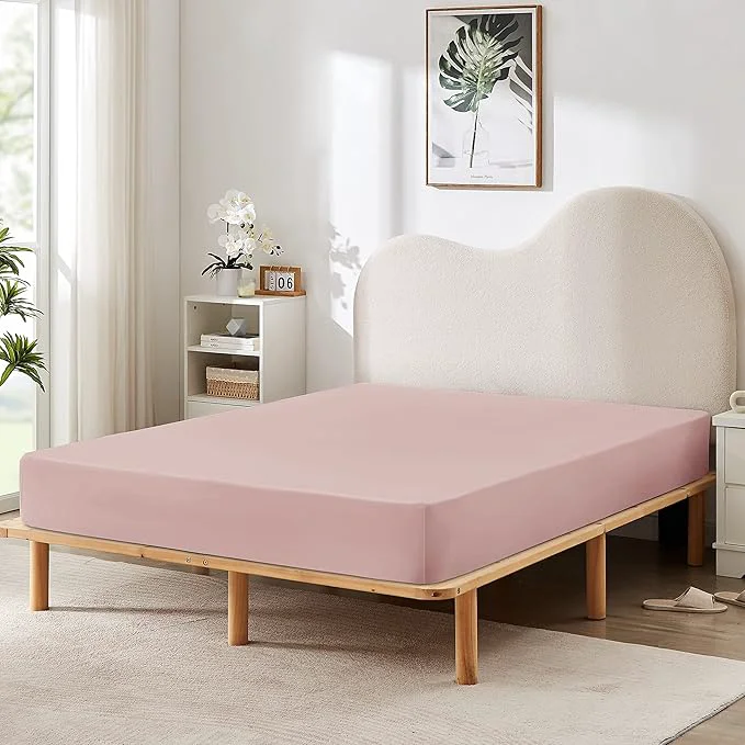 Crafted HBHLFZ King Fitted Sheet Only Soft Breathable Bottom Sheet Comfortable