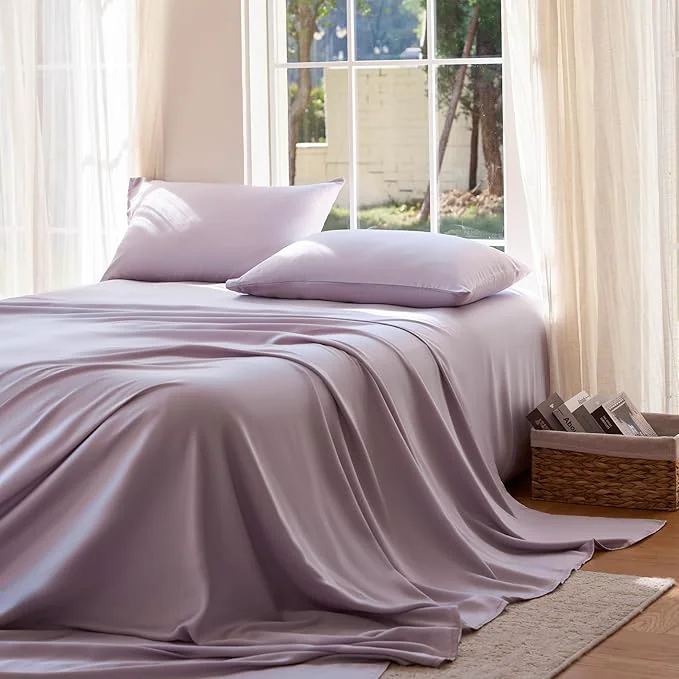 Breathable DOZ Sheet Set Viscose derived from Bamboo Organically Grown Buttery Soft Pure