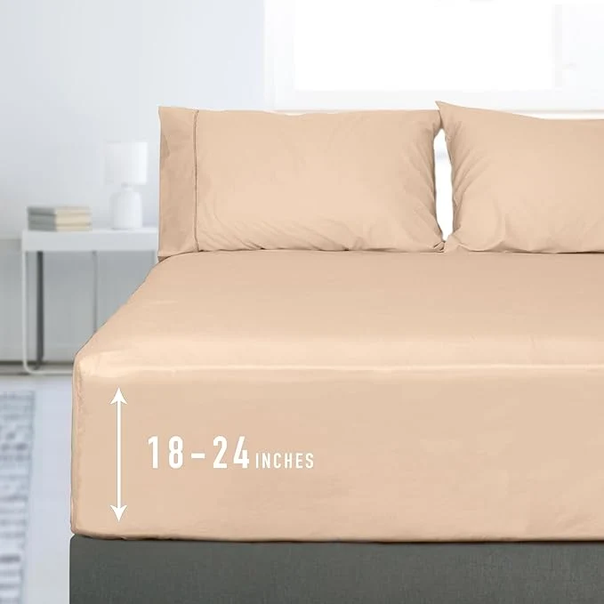 Casual Sunflower Queen Fitted Sheet 1-Piece Extra Deep Pocket Fitted Bottom Sheet 22 Detailed
