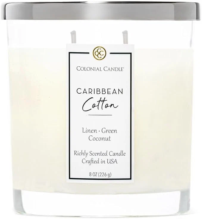 Eco-Friendly Colonial Candle Caribbean Cotton Scented Candle Jar Highly Fragranced Candles Prestigious