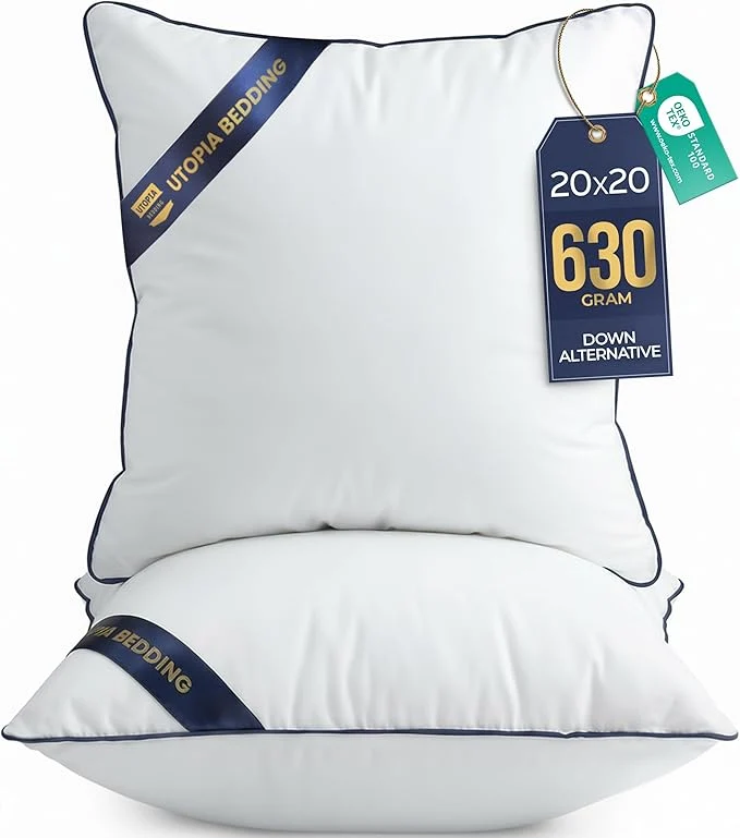 Soft Utopia Bedding Throw Pillow Inserts 20 x 20 Inches Decorative Indoor Pillows Consistent