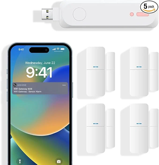 Carefully Designed Home Alarm System 5-Piece kit Door Window Sensors WiFi Slient Alarm System Premium Material