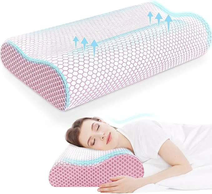 Trusted CloudBliss Memory Foam Pillow Ergonomic Neck Contour Cervical Pillow Detailed