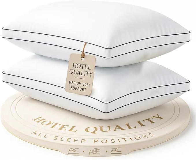Official LANE LINEN Bed Pillows Queen Size Set of 2 Selected