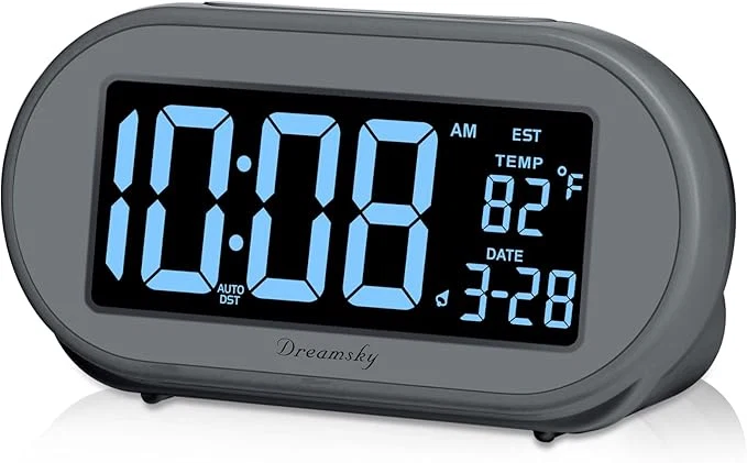 Advanced DreamSky Alarm Clocks for Bedrooms Auto Set Digital Desk Clock for Bedside Comfortable