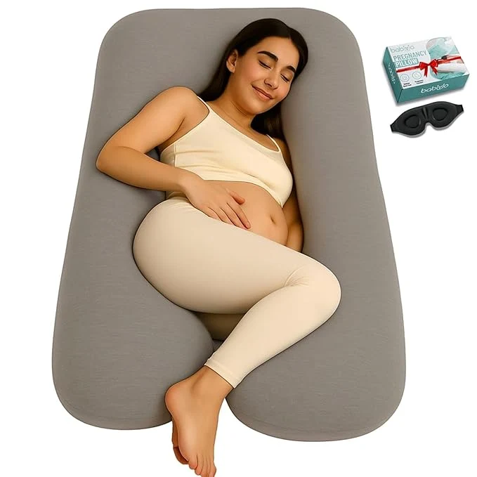 Comfortable U-Shaped Pregnancy Pillow – Cotton Cover Full Body Maternity Support Artisan
