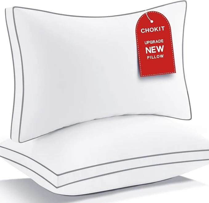 Classic Premium Pillows Standard Size Set of 2 Fluffy and Supportive 7D Down Secure