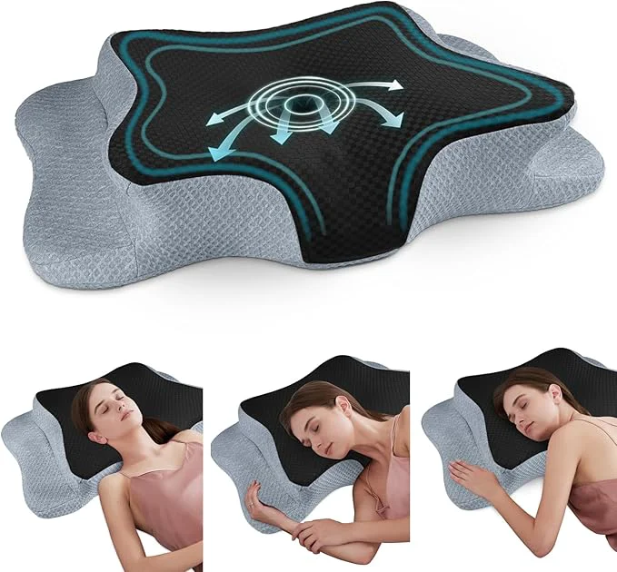 Fast CHxxy Cervical Neck Pillow for Pain Relief Sleeping Memory Foam Pillows Authentic