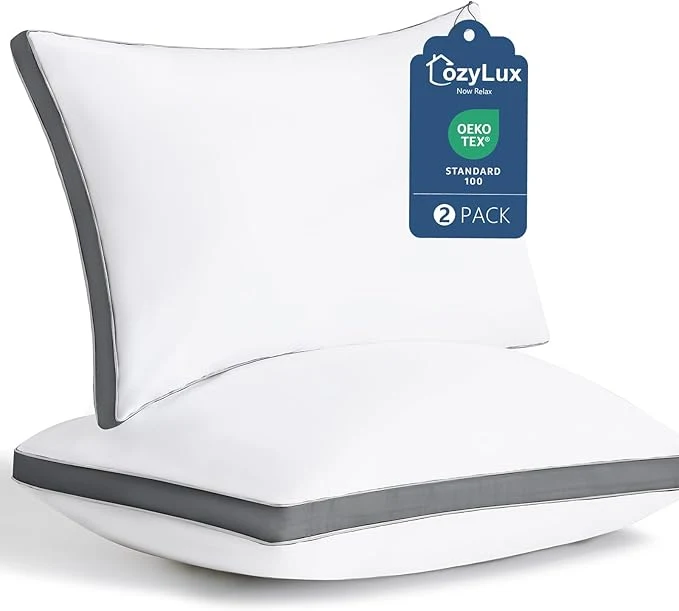 Lightweight CozyLux Pillows King Size Set of 2 Soft Supportive 3D Down Bed Artisan