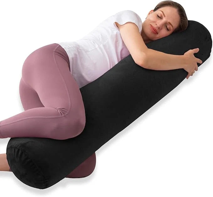 Functional 1 MIDDLE ONE Round Body Pillow for Adults Long Bolster Pillow for Bed High-Quality