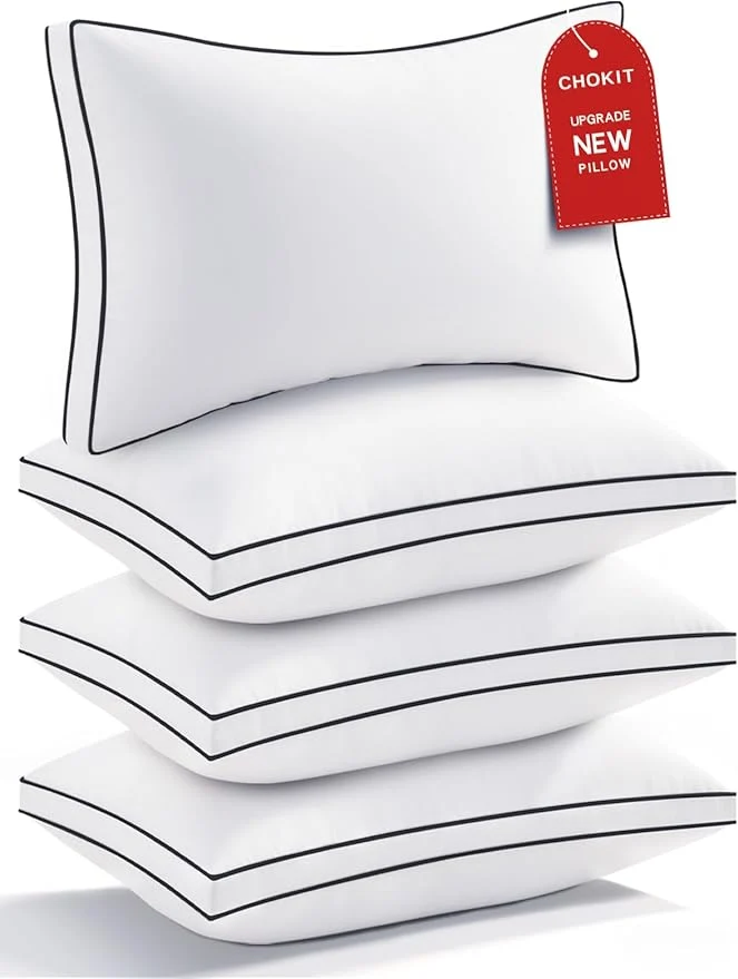 Outstanding Premium Pillows Standard Size Set of 4 Fluffy and Supportive 7D Down Unique