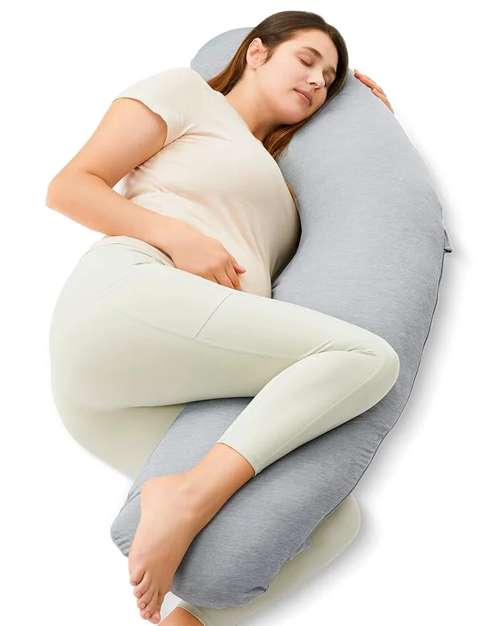 Practical Momcozy J-Shaped Pregnancy Pillow Secure