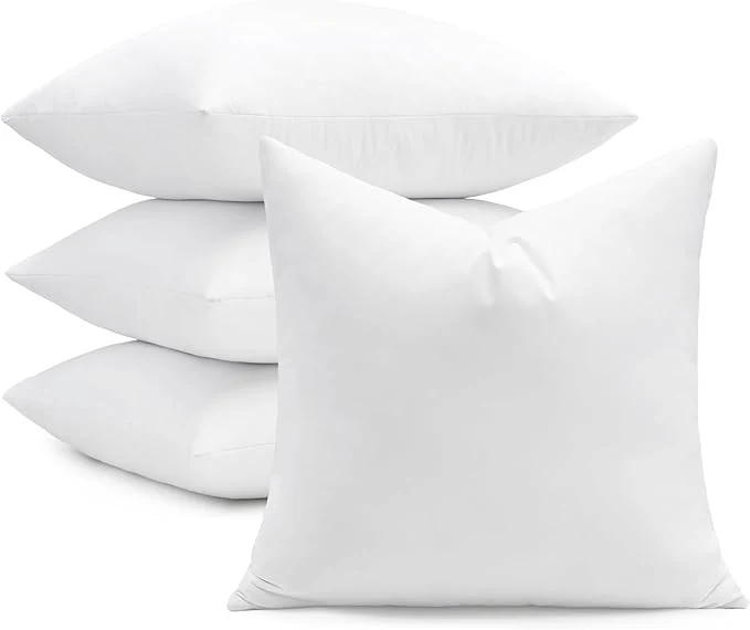 Easy-to-Use puredown® 22×22 Feather Down Pillow Inserts 4 Pack Throw Pillow Inserts Clean