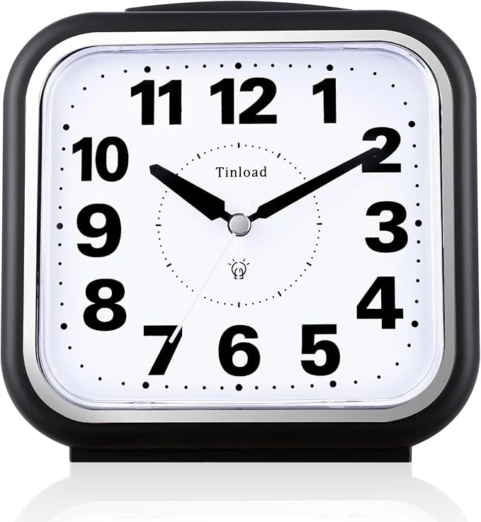 Artisan Tinload 5.5 Large No Ticking Analog Alarm Clock Silent Readable Long-Lasting