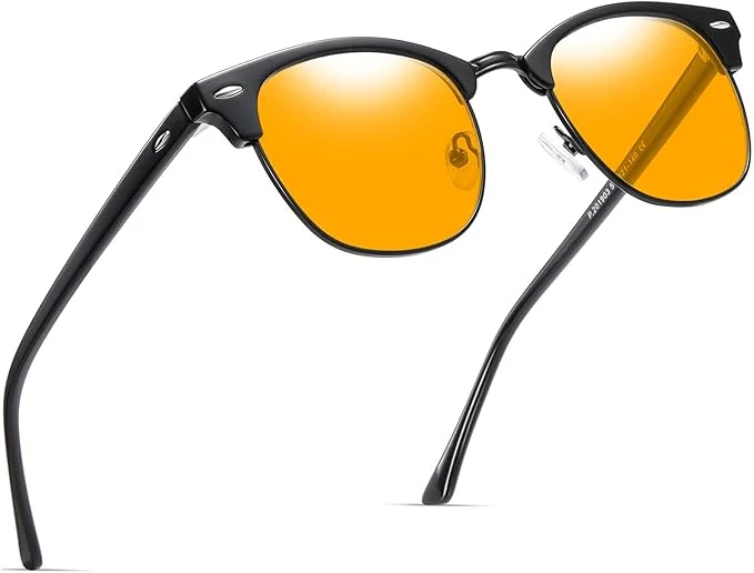 Efficient Blue Light Blocking Glasses Vintage Half Frame UV Clear Lens Anti Eyestrain Effective