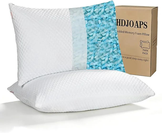 Premium Cooling Pillow for Sleeping King Size Set of 2 Shredded Memory Foam Pillows Fashionable