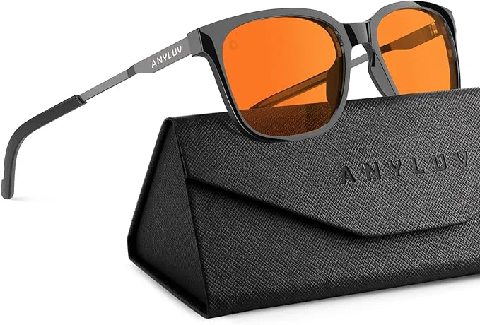 Premium Material ANYLUV Blue Light Glasses for Men Lightweight Computer Gaming Glasses Green