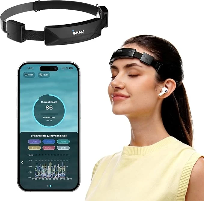 High-End EEG Neurofeedback Headband for Meditation Brainwave Monitoring -Time Outstanding
