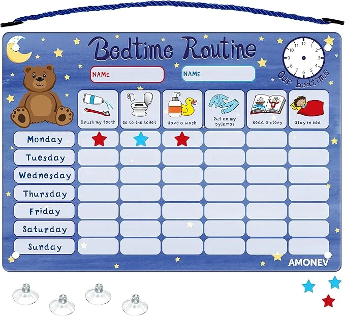 Minimalist Amonev Magnetic Bedtime Routine Chart Reward Chart and Sleep Training Stay in Premium