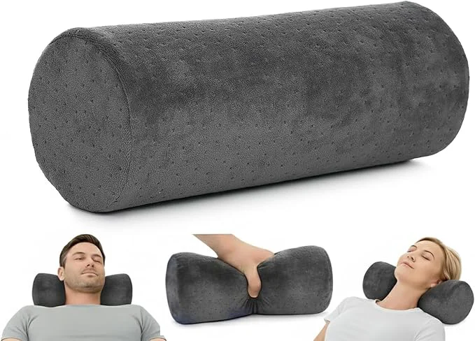 Minimalist AllSett Health Round Cervical Roll Cylinder Bolster Pillow Authentic