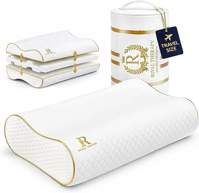 Refined Royal Therapy Travel Memory Foam Pillow Neck Pillow Bamboo Adjustable Side Solid
