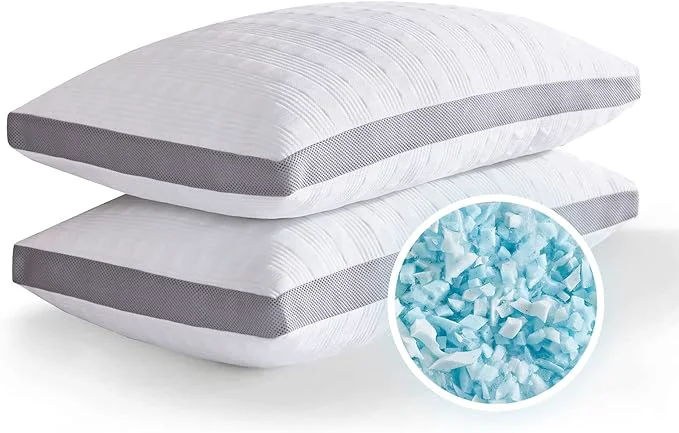 Classic Meoflaw Cooling Pillows Standard Size Set of 2 Shredded Memory Foam Bed Pillows Certified