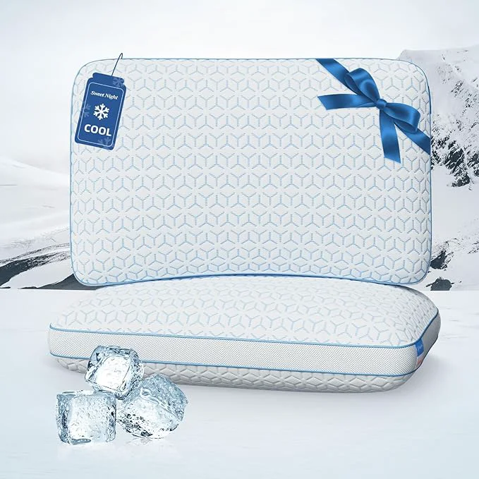 Luxury Sweetnight Cooling Pillows Queen Size Set of 2 Shredded Memory Foam Pillows 2 Environmentally Friendly