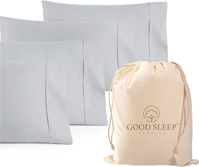Traditional Set of 4 Pillow Cases King 800 TC Egyptian Cotton Silky Soft Sateen Enhanced