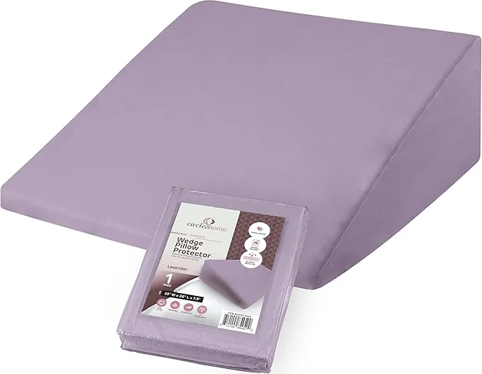 Premium CirclesHome Wedge Pillow Cover Cotton Zippered Wedge Pillow Case Protector Crafted