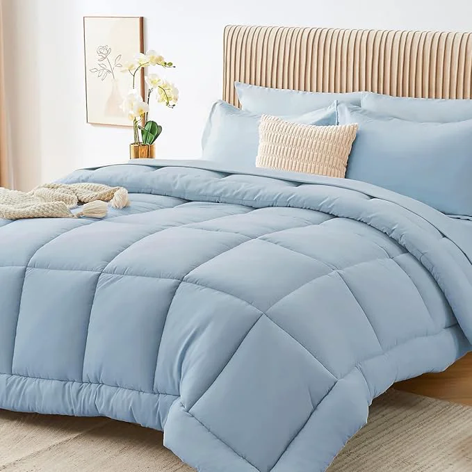 Green Sasttie Queen Comforter Set 7 Pieces Bed in a Bag Queen Complete Bedding Set Premium Material