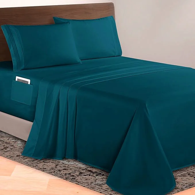 Crafted Elegant Comfort Luxurious 1500 Premium Hotel Quality Microfiber 4-Piece Sheet Unique