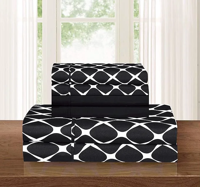 First-Class Elegant Comfort Luxury Softest and Coziest 4-Piece Bed Sheet Set Wrinkle Fine