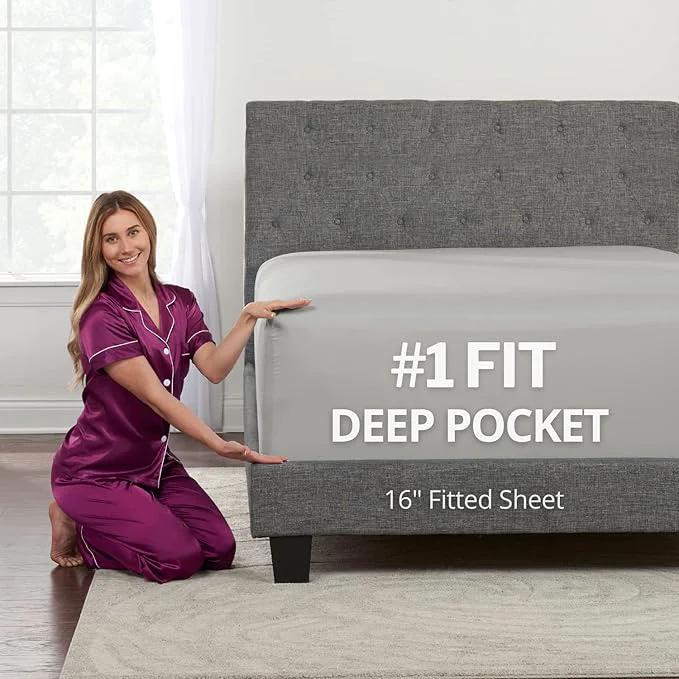 Casual SilverLight Queen 16 Deep Pocket Fitted Sheet Elite