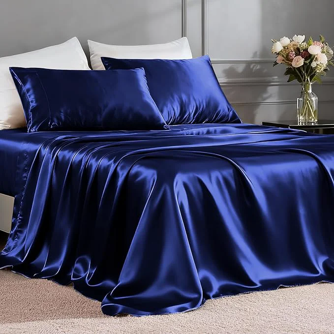 Original Design FreshCulture Satin Sheets Twin XL Bed Set Contemporary