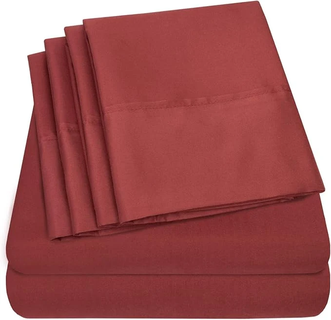 Practical Queen Sheets Burgundy Superior