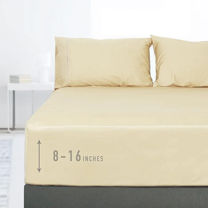 Consistent Sunflower King Fitted Sheet 1-Piece Deep Pocket Fitted Bottom Sheet 16 Reusable
