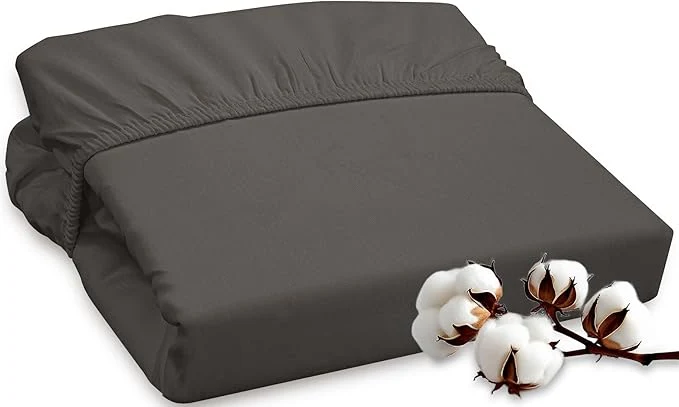 Responsible ROYALE LINENS 300 Thread Count Long Staple Combed Cotton Fitted Sheet Full Pure