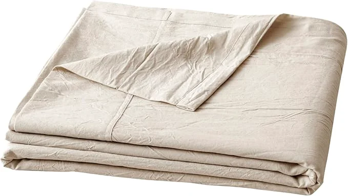 Stylish OUCH Flat Sheet Only Washed Cotton Linen Feel Wrinkle- Specialty