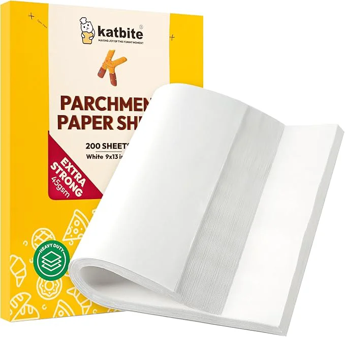 Fast Katbite 200Pcs 9×13 inch Heavy Duty Parchment Paper Sheets Precut Parchment Recyclable