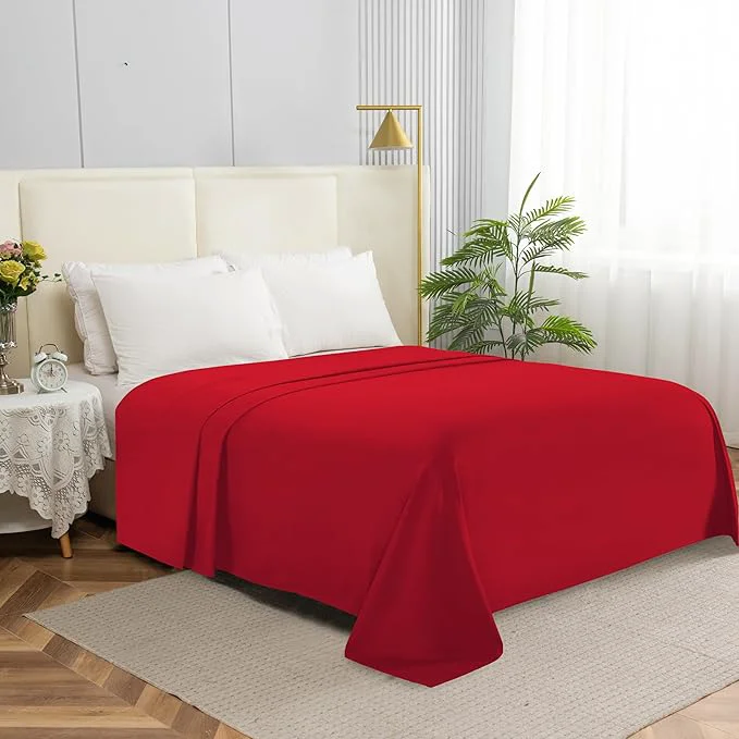 Elegant Comfort Premium Hotel Quality 1-Piece Flat Sheet Luxury Softest 1500 Long-Lasting