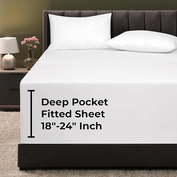 High-Performance Royale Linens Extra Deep Pocket Twin Fitted Sheet Only Original Design
