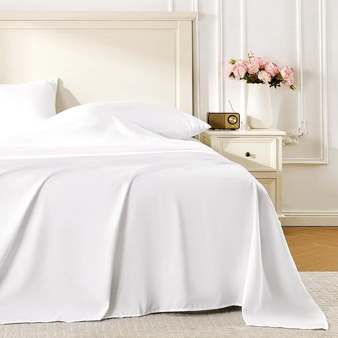 Artisan ROSE RISY White Queen Sheet Set 4 Pieces Soft Bedding Queen Sheet Set Official