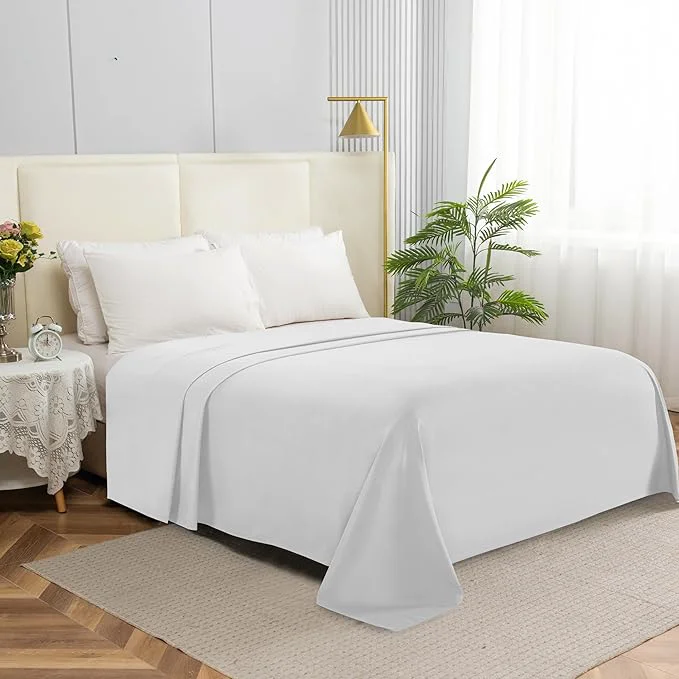 Trendy Elegant Comfort Premium Hotel Quality 1-Piece Flat Sheet Luxury Softest 1500 Reusable