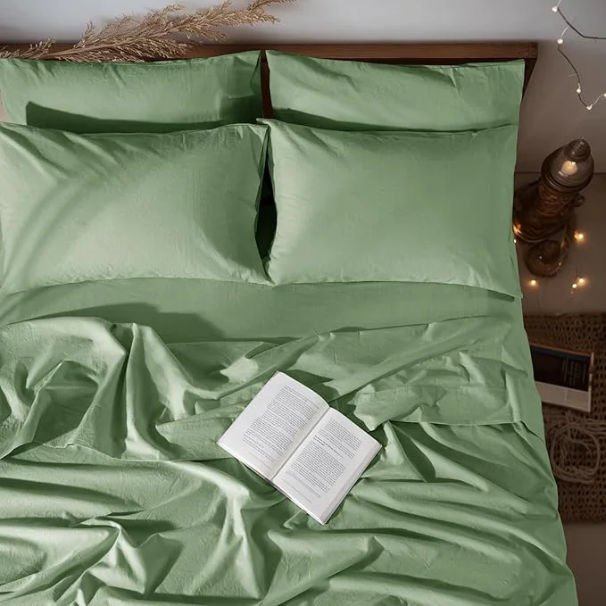 Versatile LBRO2M Pure Linen Sheet Set Deep Pocket Up to 16 Bed Sheets Sets Enhanced