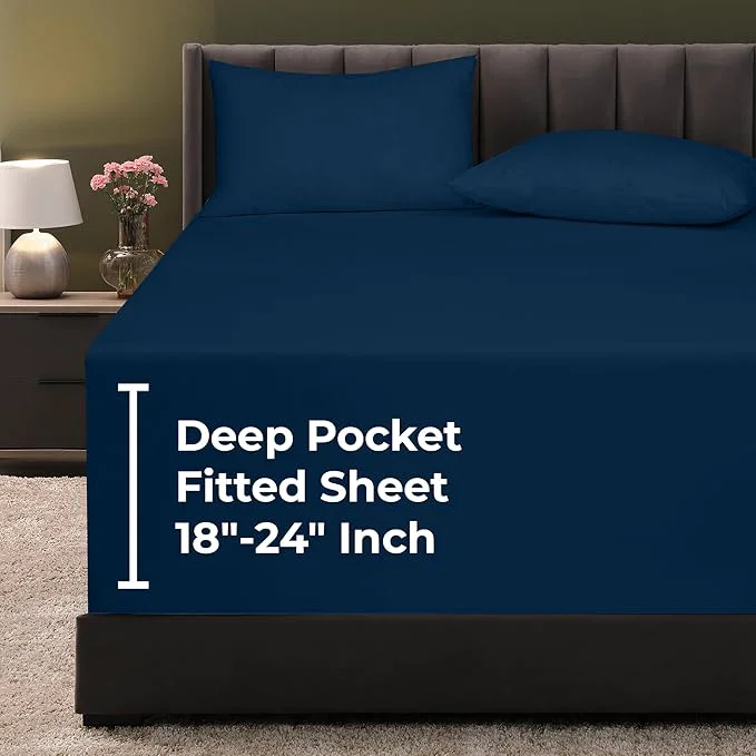 High-Grade Royale Linens Extra Deep Pocket Full Fitted Sheet Only Selected