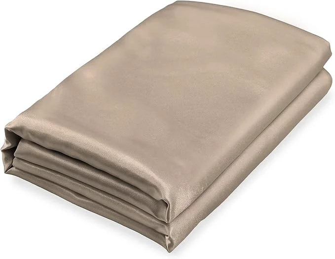 Practical Homiest Taupe Satin Flat Sheet for Twin Mattress Luxury Ultra Soft Bedding Breathable
