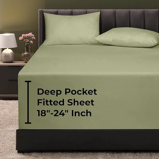 Advanced Royale Linens Extra Deep Pocket Queen Fitted Sheet Only Smooth