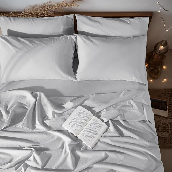 Sophisticated LBRO2M Pure Linen Sheet Set Deep Pocket Up to 16 Bed Sheets Sets Safe